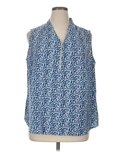 Pre-owned Jaclyn Smith Sleeveless Blouse In Blue