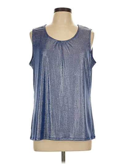 Pre-owned Jaclyn Smith Sleeveless Blouse In Blue