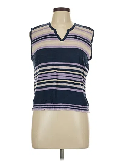 Pre-owned Jaclyn Smith Sleeveless Silk Top Purple V-neck Tops