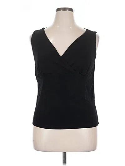 Pre-owned Jaclyn Smith Sleeveless Top Black Plunge Neckline Tops