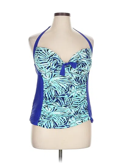Pre-owned Jaclyn Smith Sleeveless Top Blue Halter Neckline Tops