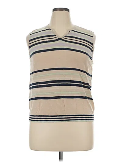 Pre-owned Jaclyn Smith Sleeveless T-shirt In Tan