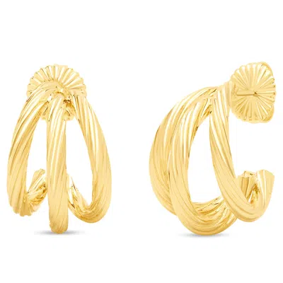 Jaclyn Smith Split Hoop Earrings In Gold