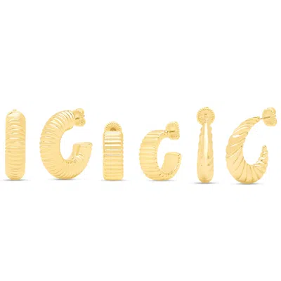 Jaclyn Smith Statement Gold Hoop Earrings Set Of 3