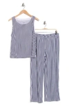 Jaclyn Stripe Tank & Pants Pajamas In Mag Stripe Vertical Peacoat