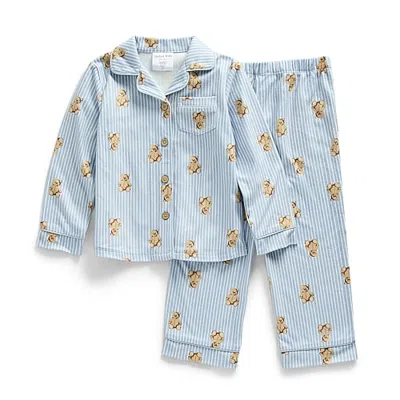 Jaclyn Babies' Toddler Boys Long Sleeve 2-pc. Pajama Set In Blue