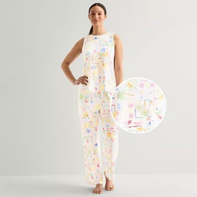 Jaclyn Womens Crew Neck Sleeveless 2-pc. Pajama Set In Multi