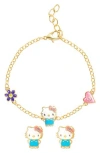 Jacmel Hello Kitty® Cubic Zirconia & Enamel Charm Bracelet & Stud Earrings Set