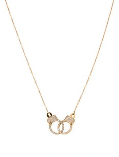 Pre-owned Jacob & Co. 18k Diamond Love Lockdown Interlocking Diamond Necklace, 18" In Multi