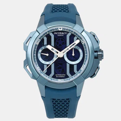 Pre-owned Jacob & Co. Jacob & Co Epic X Chrono Ec400.22.af.aa.a Automatic Blue Dial Titanium Men's Wristwatch 44 Mm