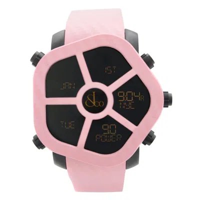 Pre-owned Jacob & Co. Ghost 5 Time Zone Carbon Bezel Pink Mens Watch Gh100.11.ns.mc.ank4d