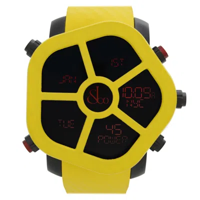Pre-owned Jacob & Co. Ghost Steel Carbon Bezel Yellow Quartz Watch Gh100.11.ns.pc.anh4d