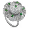 Jacob & Co. Jacob & Co Platinum 8.0ct Diamond And Tsavorite Ring Jc07-112525 In Metallic