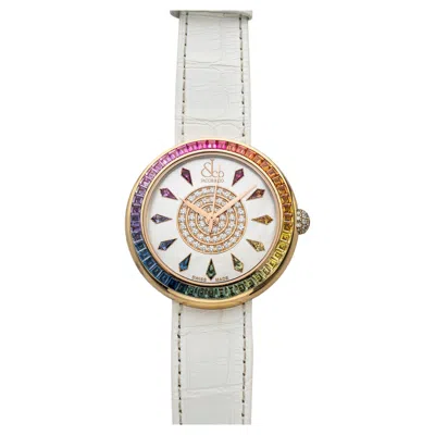 Pre-owned Jacob & Co. Vintage 2017  Brilliant Rainbow Rg Ba537.40.gr.kw.a Auto White 44mm