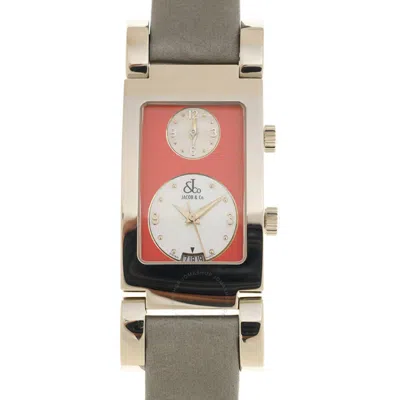 Jacob & Co. Angel Quartz Red Dial Unisex Watch Jca3p-rd Gystrap In Red   / Grey