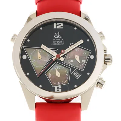 Jacob & Co. Five Time Zone Chronograph Quartz Black Dial Men's Watch Jco57 In Red