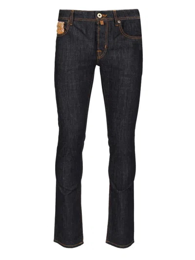 5 Pkt Slim Fit Bard V1 11 oz Blu Salpa Beige Jeans Blue In Black from Wanan Luxury