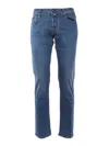 Jacob Cohen Denim Trousers With Belt Loops And Contrast Stitching In Multi