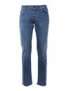 Jacob Cohen Denim Trousers With Belt Loops And Contrast Stitching In Multicolor