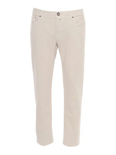 Jacob Cohen Bard Mid-rise Slim-fit Trousers In White
