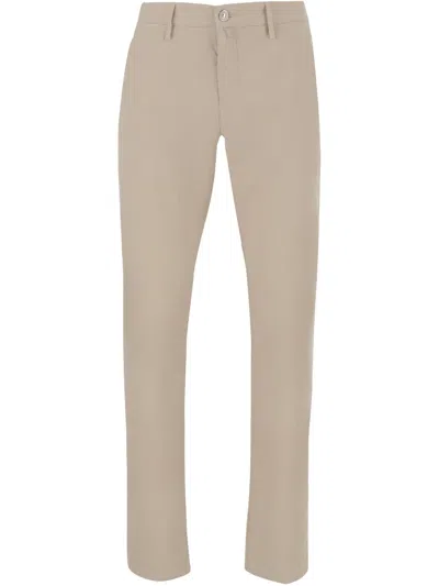 Jacob Cohen Appliqué Straight-leg Trousers In Nude