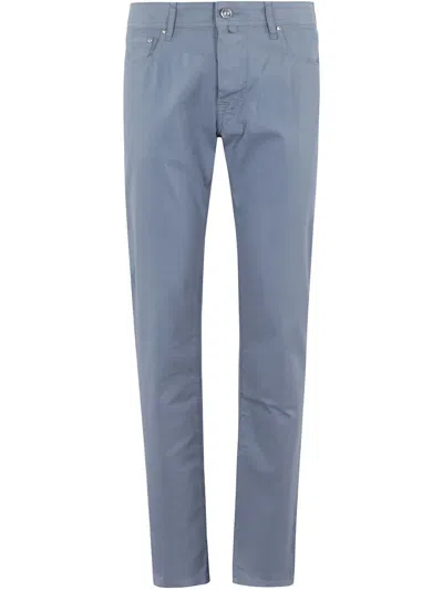 Jacob Cohen Appliqué Straight-leg Trousers In Blue