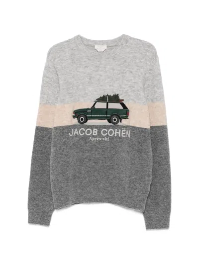 Jacob Cohen Après-ski Intarsia-knit Sweater In Gray