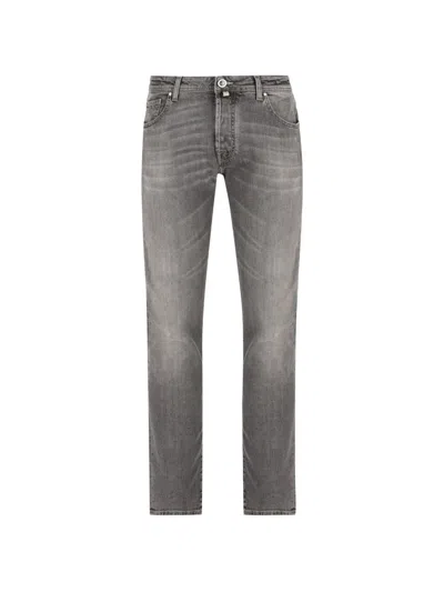 Jacob Cohen Après-ski Logo-patch Jeans In Grey