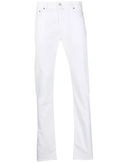 Jacob Cohen Attached-scarf Straight-leg Jeans In White
