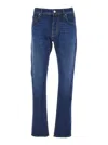 Jacob Cohen Blue Jeans With Logo Patch On The Back