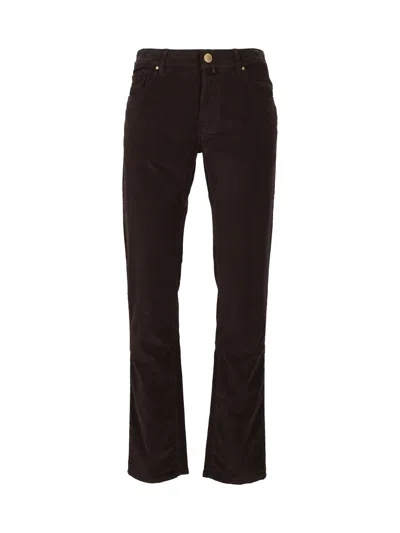 Jacob Cohen Tailored Slim Fit Pants With Five-pocket Design In Black