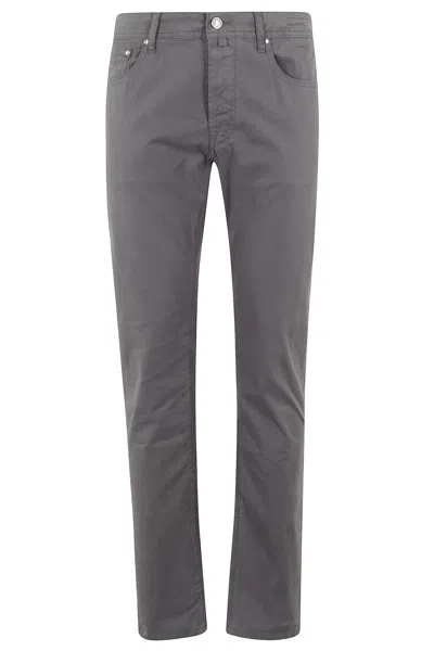 Jacob Cohen Bard 5 Tasche Gabardina Stretch In Grigio Piombo