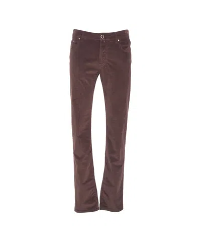 Jacob Cohen 'bard' Corduroy Pants In Burgundy