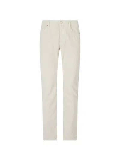 Jacob Cohen Bard Corduroy Trousers In White