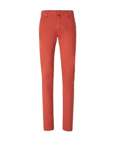Jacob Cohen Bard Cotton Gabardine Trousers In Brown