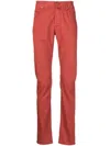 Jacob Cohen Rust Cotton Trousers In Red
