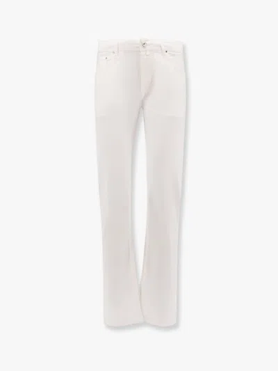 Jacob Cohen Bard Cotton Stretch Trouser With Iconic Handkerchief In White