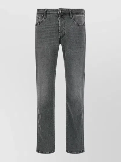 Jacob Cohen Bard Denim Jeans Belt Loops Straight Leg In Gray