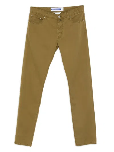 Jacob Cohen Straight Leg Cotton Blend Trousers In Green