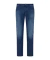 Jacob Cohen Blue Slim Five Pockets Jeans With Logo Patch In Blue