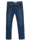 Jacob Cohen Blue Logo Print Jeans In Blue