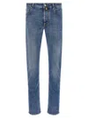 Jacob Cohen Belt Loops Contrast Stitching Faded Jeans In Blue