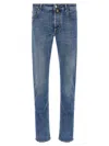 Jacob Cohen Belt Loops Contrast Stitching Faded Jeans In Blue