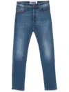 Jacob Cohen Blue Logo Print Jeans In Blue