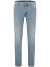 Jacob Cohen Straight Trousers With Five Pockets And Belt Loops In Sky Blue
