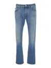 Jacob Cohen 'bard' Light Blue Five Pocket Jeans With Logo Patch On The Back