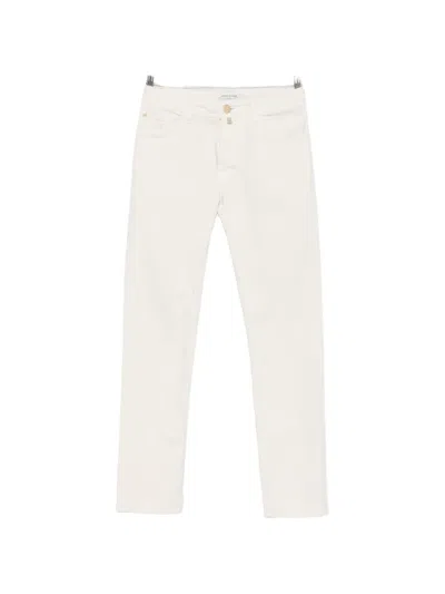 Jacob Cohen Bard Logo-patch Cotton Trousers In Neutral