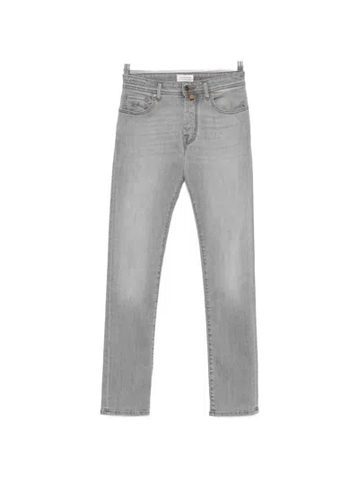 Jacob Cohen Bard Logo-patch Slim-fit Jeans In Gray