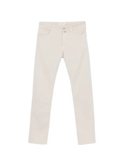 Jacob Cohen Bard Logo-patch Slim-fit Trousers In Neutral