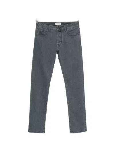 Jacob Cohen Bard Logo-patch Straight-leg Jeans In Gray